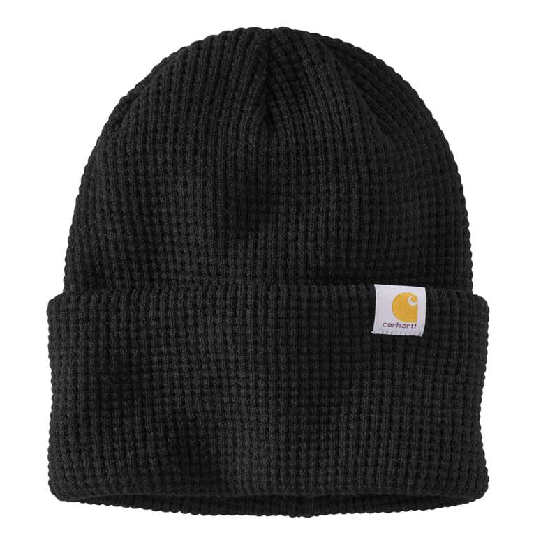 Carhartt  Black Knit Waffle Beanie