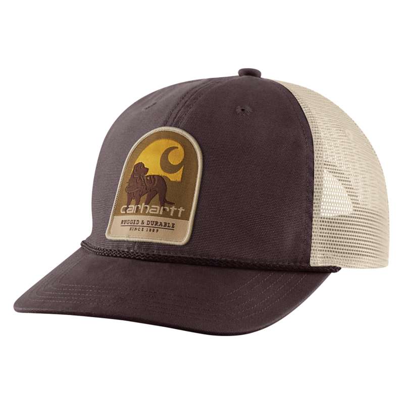 Carhartt  Dark Sepia Canvas Mesh-Back Dog Patch Cap