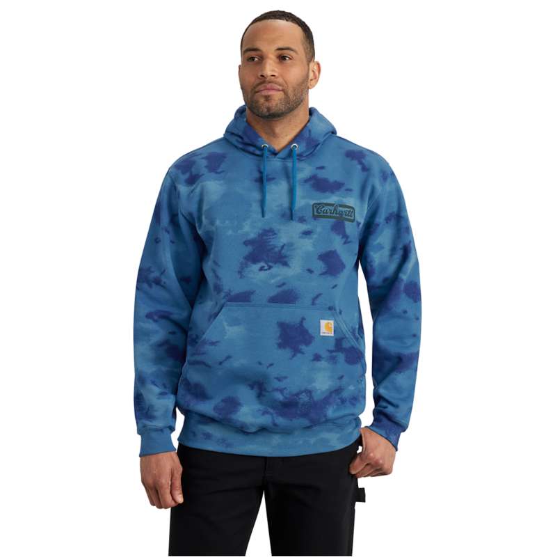 Carhartt  Horizon Blue/Greenstone Cloud Camo Loose Fit Midweight Watercolor Camo Graphic Sweatshirt