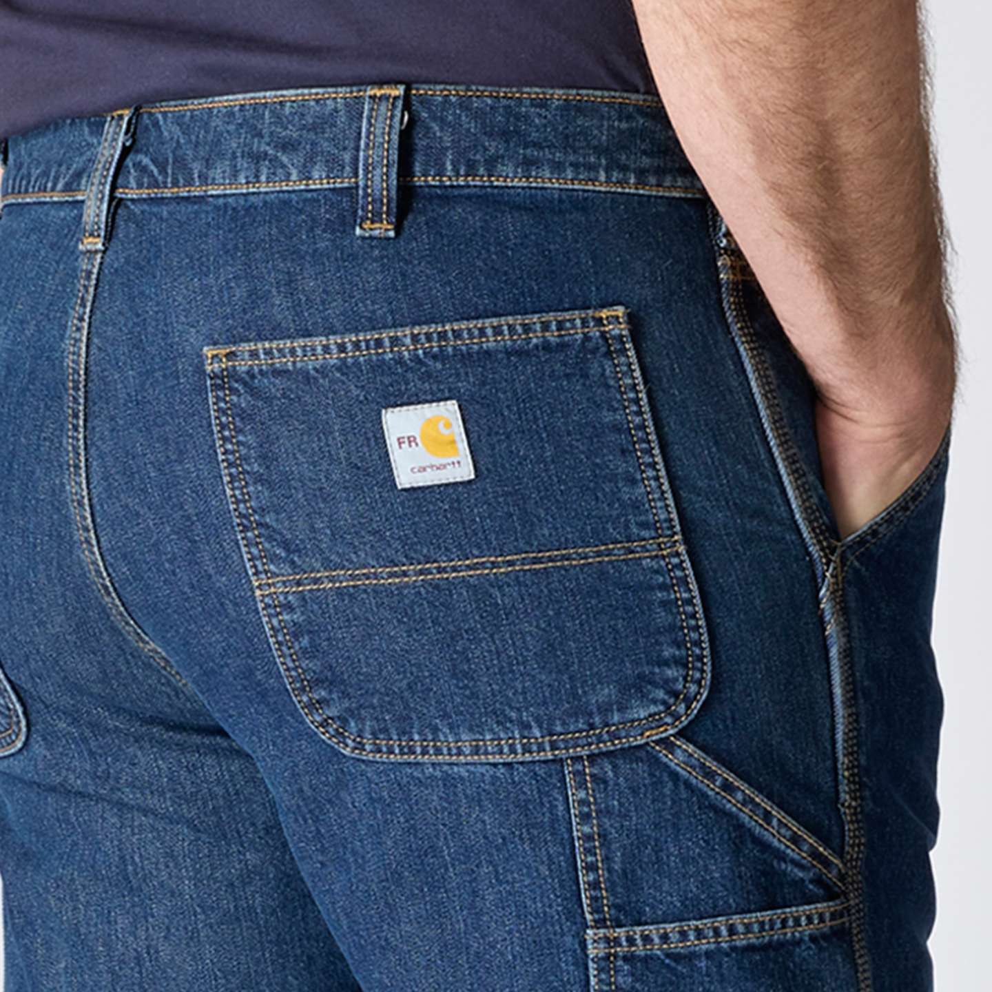 Мужские брюки Carhartt FR Loose Straight Denim Dungaree, цвет: Hr9 — фото 5