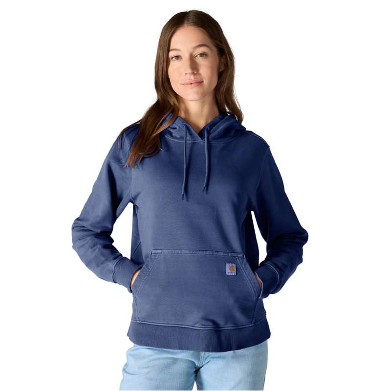 Carhartt  Lunar Blue Women's Relaxed Fit Midweight Garment Dye French Terry Hooded Sweatshirt