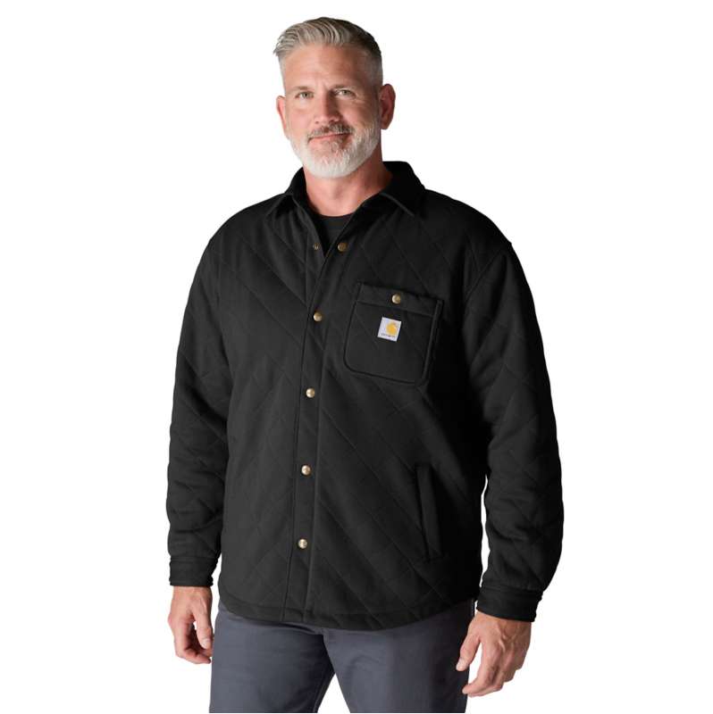 Carhartt  Black Rain Defender® Loose Fit Heavyweight Quilted Snap Front Shirt Jac