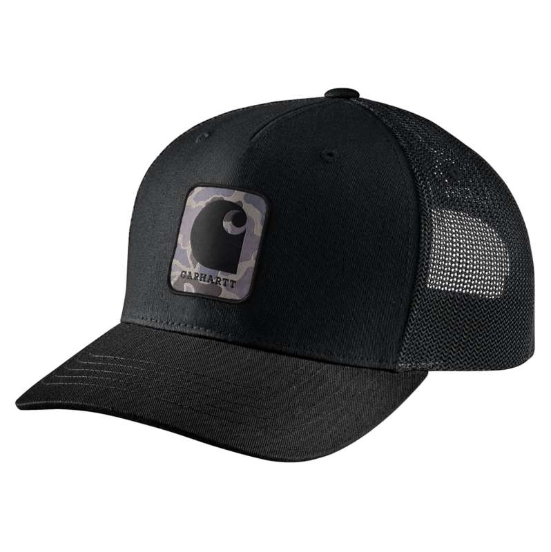 Carhartt  Black Rugged Flex® Twill Mesh-Back Camo Patch Cap