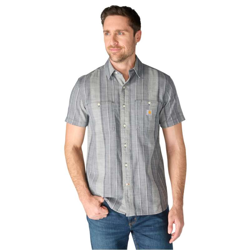 Carhartt  Navy Bozeman Relaxed SS Plaid Shirt