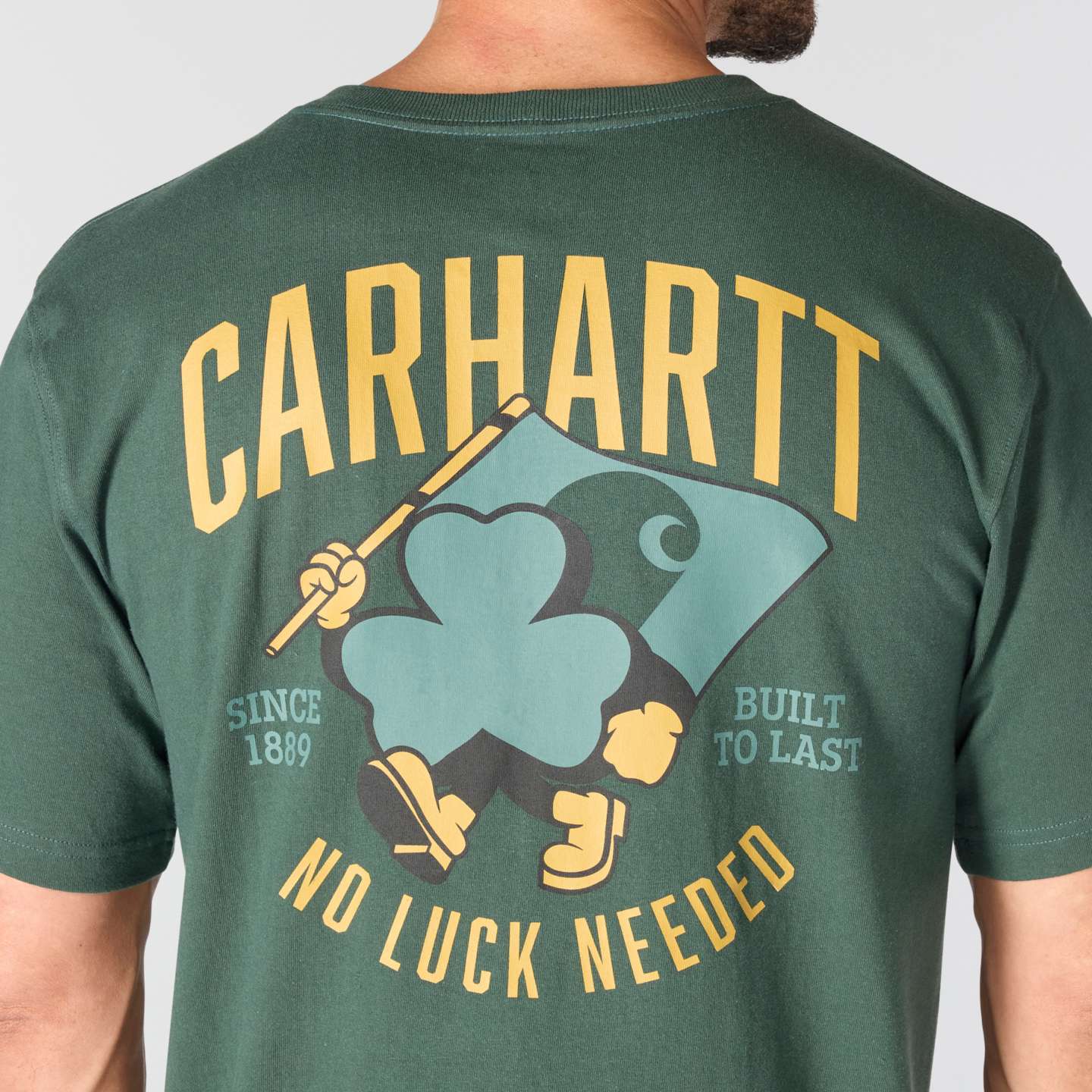 Мужская футболка Carhartt Irvine Relaxed Shamrock, цвет: Зелёный — фото 4