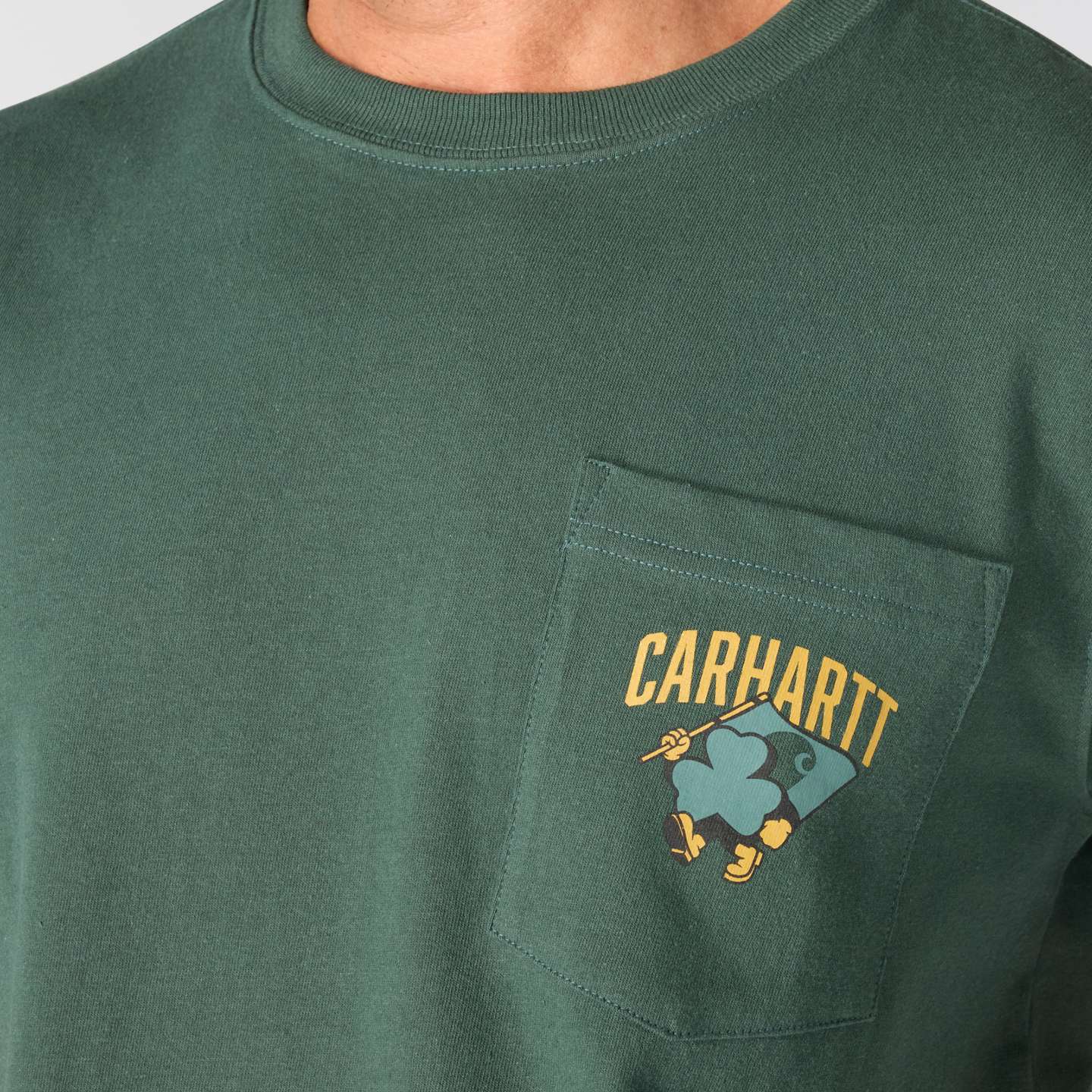 Мужская футболка Carhartt Irvine Relaxed Shamrock, цвет: Зелёный — фото 6