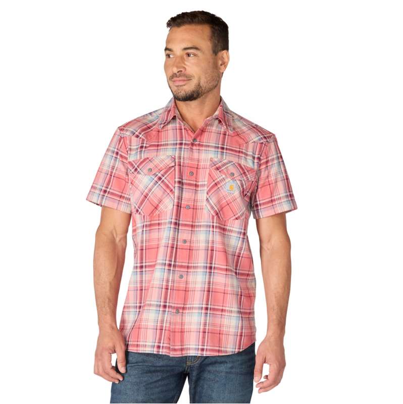 Carhartt  Light Amber Montana Bozeman Relaxed SS Plaid Shirt