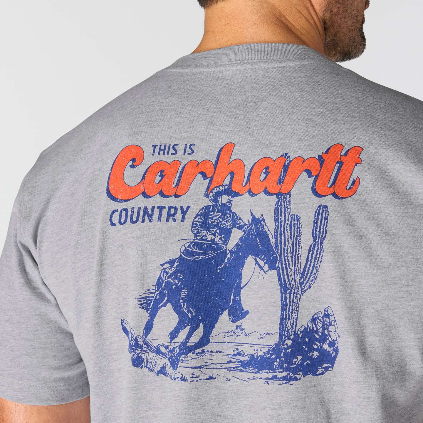 Мужская футболка Carhartt Irvine Relaxed Horse, цвет: Меланжевый серый — фото 3