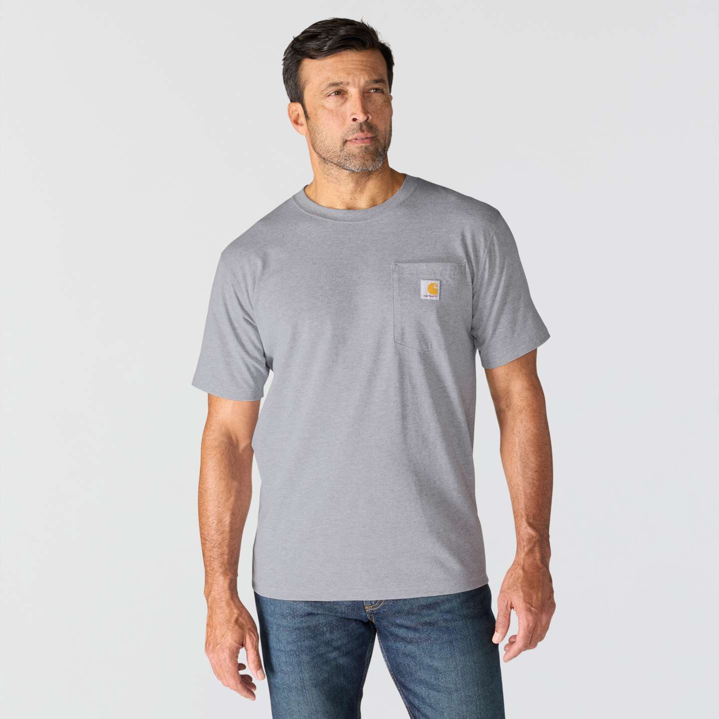 Мужская футболка Carhartt Irvine Relaxed Horse, цвет: Меланжевый серый — фото 2