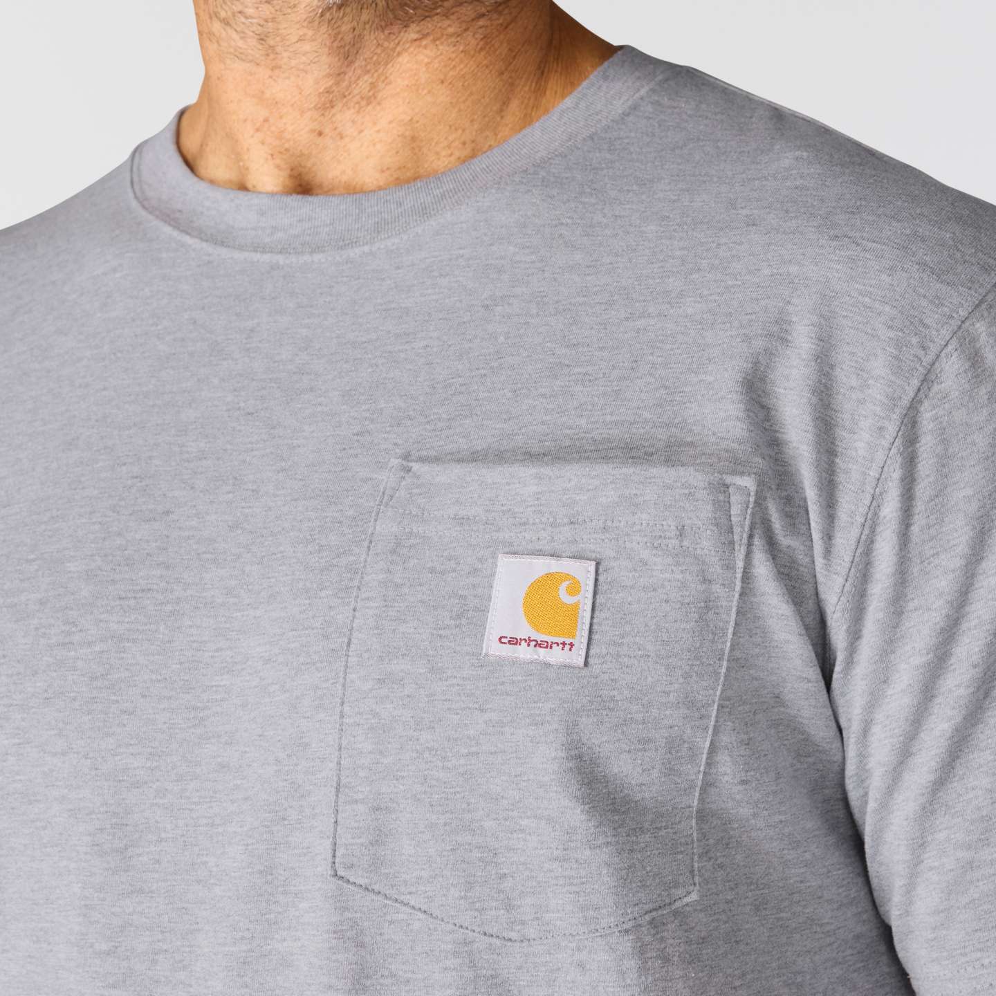 Мужская футболка Carhartt Irvine Relaxed Horse, цвет: Меланжевый серый — фото 6