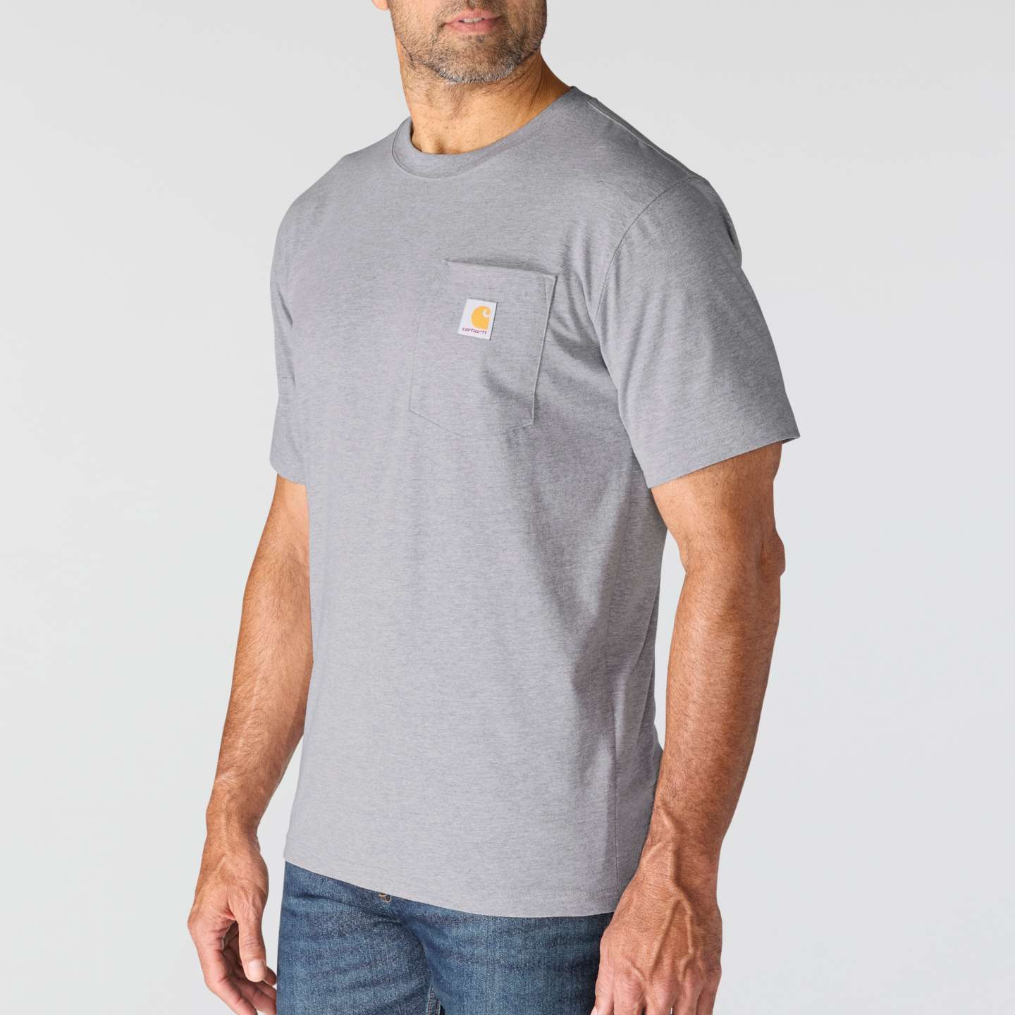 Мужская футболка Carhartt Irvine Relaxed Horse, цвет: Меланжевый серый — фото 5