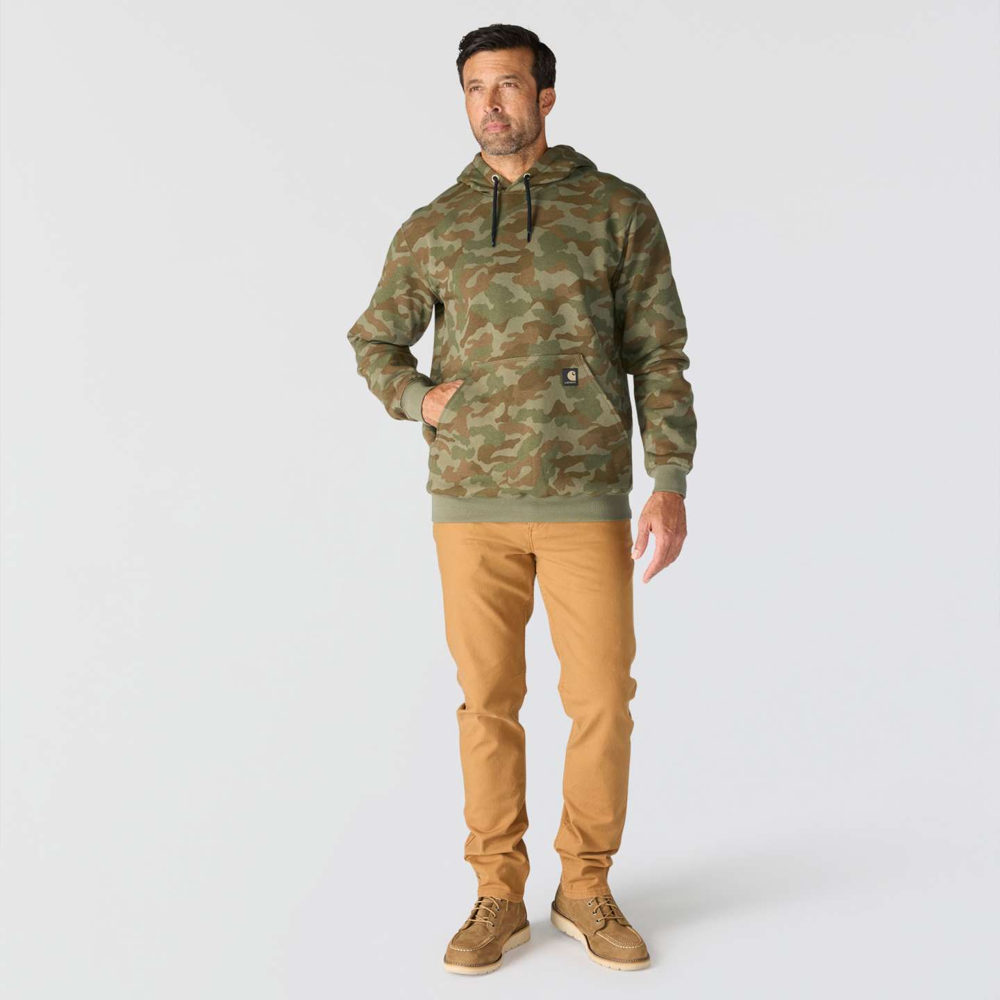 Мужская толстовка Carhartt Marquette Camo, цвет: Армейский зелёный камуфляжный — фото 4