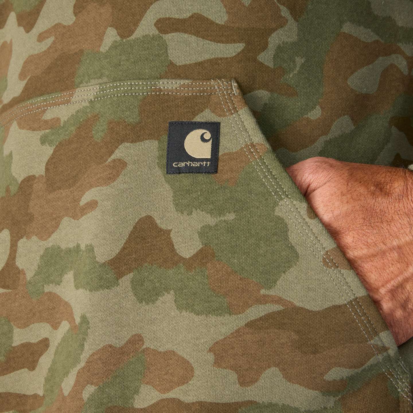 Мужская толстовка Carhartt Marquette Camo, цвет: Армейский зелёный камуфляжный — фото 6