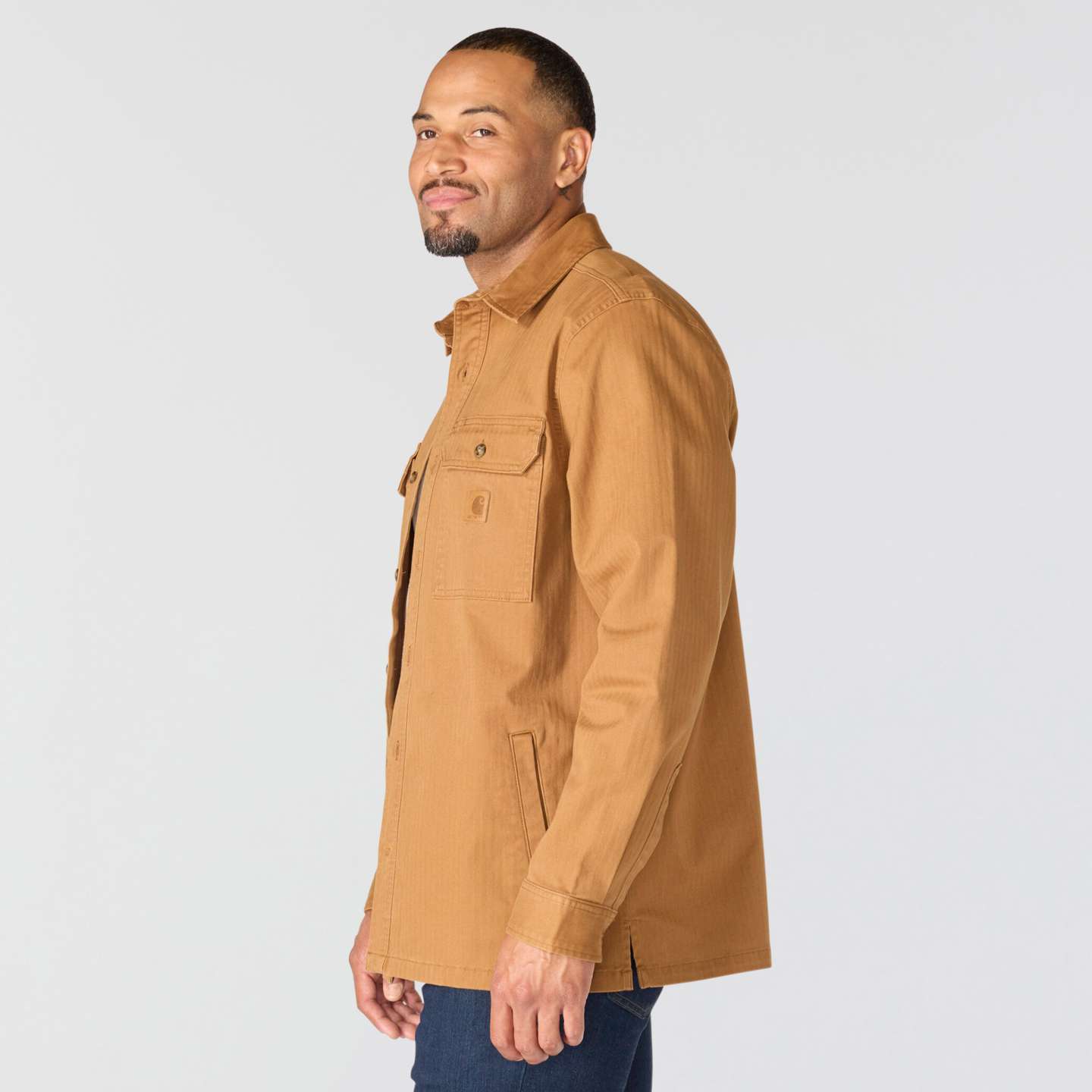 Мужская рубашка Carhartt Newcastle Shirt Jac, цвет: Коричневый — фото 2