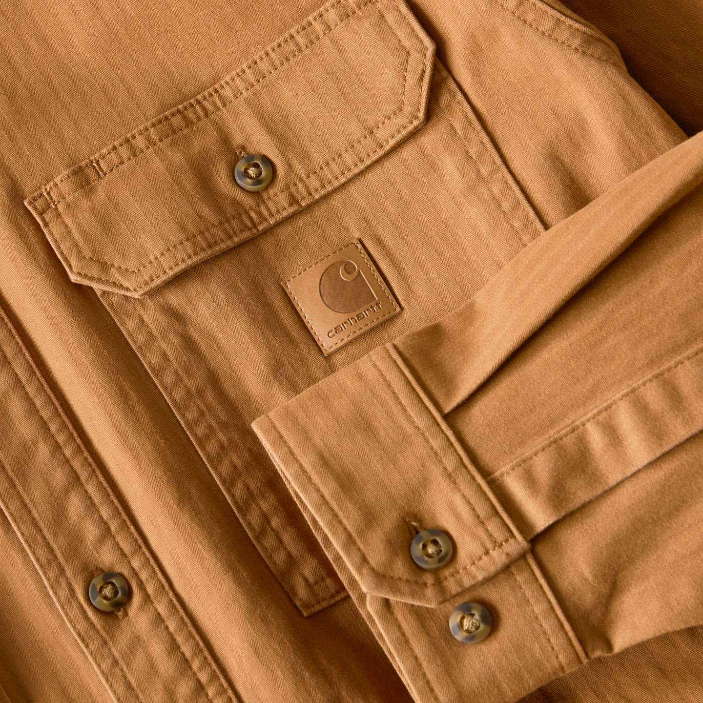 Мужская рубашка Carhartt Newcastle Shirt Jac, цвет: Коричневый — фото 9
