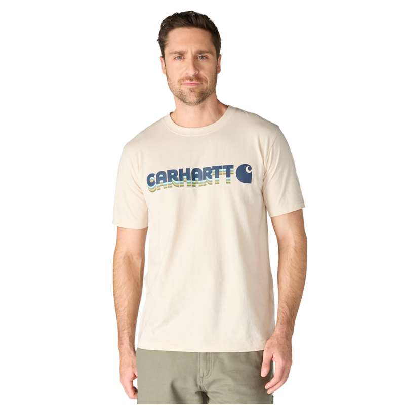 Carhartt  Oat Milk Irvine Relaxed Layered Logo T-Shirt