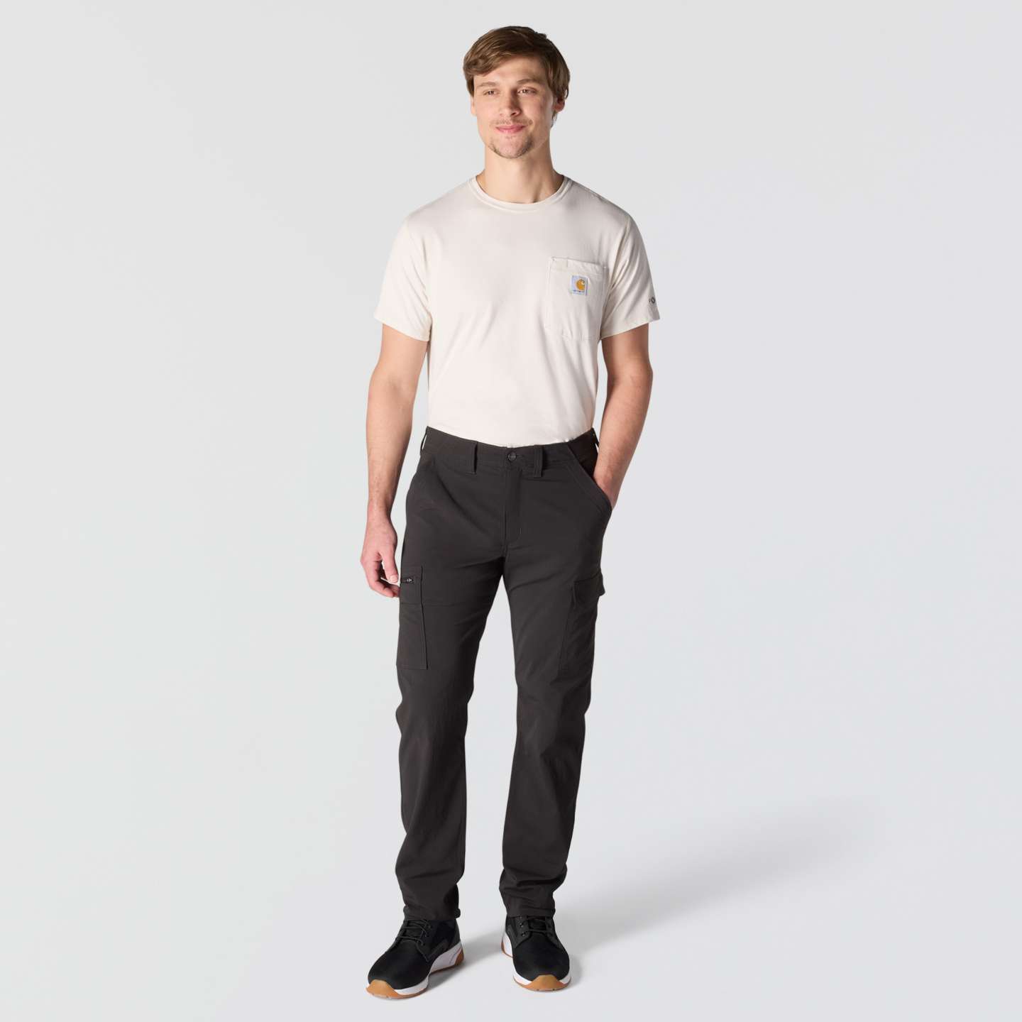 Мужские брюки Carhartt Relaxed Tapered Force Ripstop Cargo Pant, цвет: Чёрный — фото 4