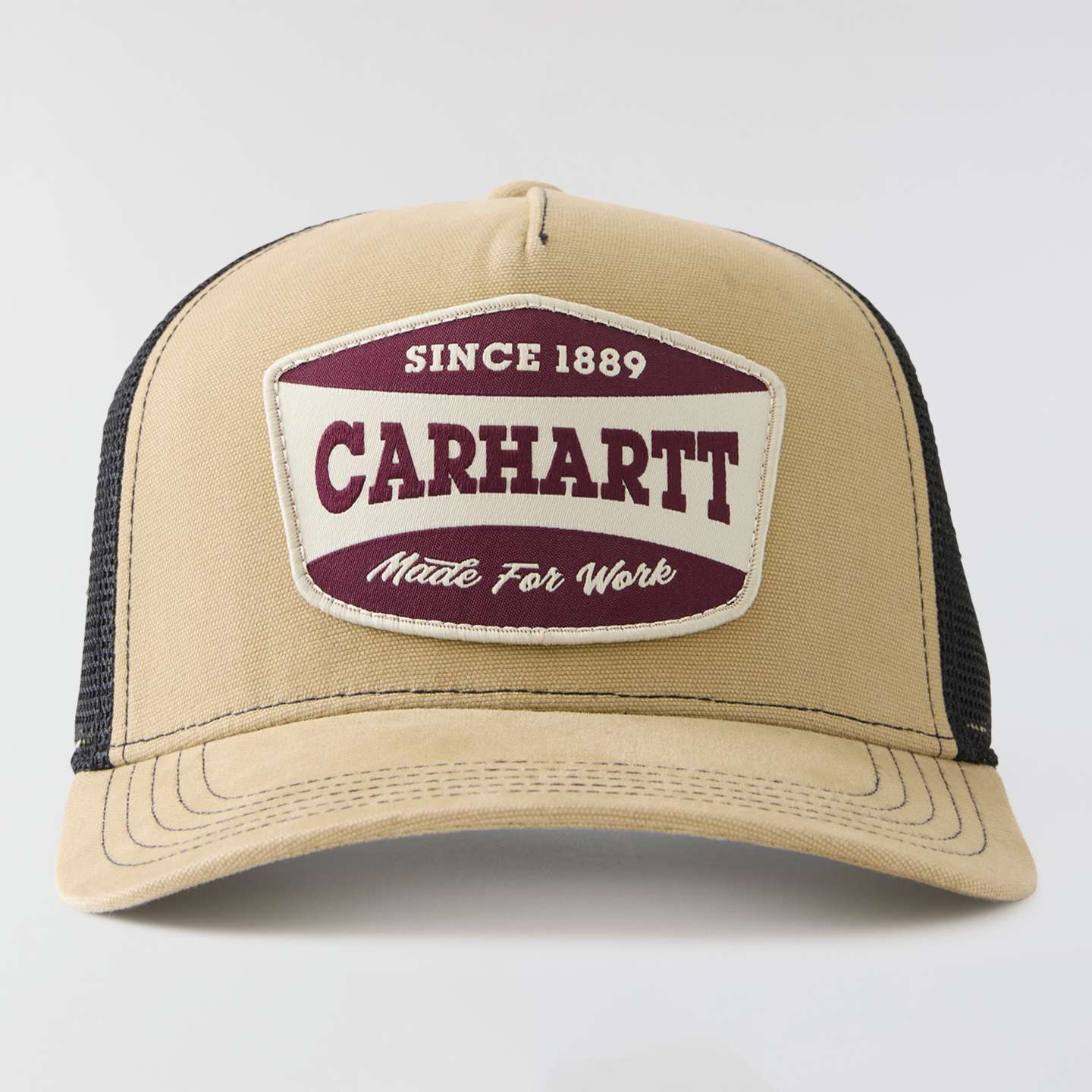 Мужская кепка Carhartt Canvas Mesh-Back Patch, цвет: Тёмный хаки — фото 2