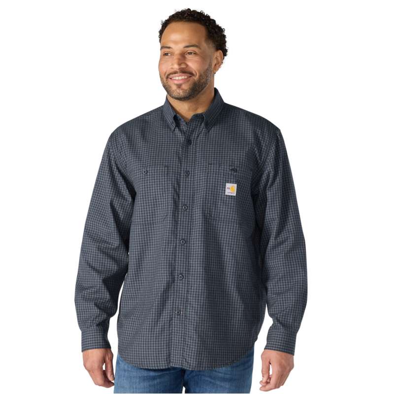 Carhartt  Navy/Steel FR Force Sun Defender™ LS Plaid Shirt