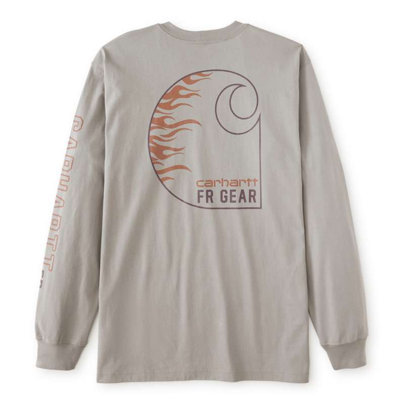 Carhartt  Greige FR Force Irvine Loose LS Flames T-Shirt