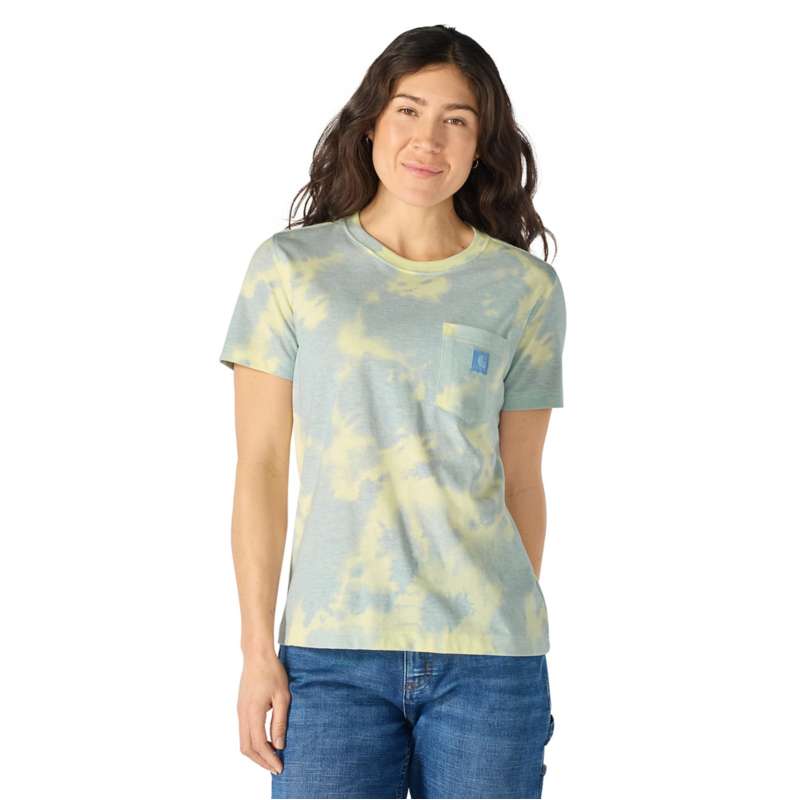 Carhartt  Blue Aura Watercolor Camo Women's Irvine Relaxed T-Shirt