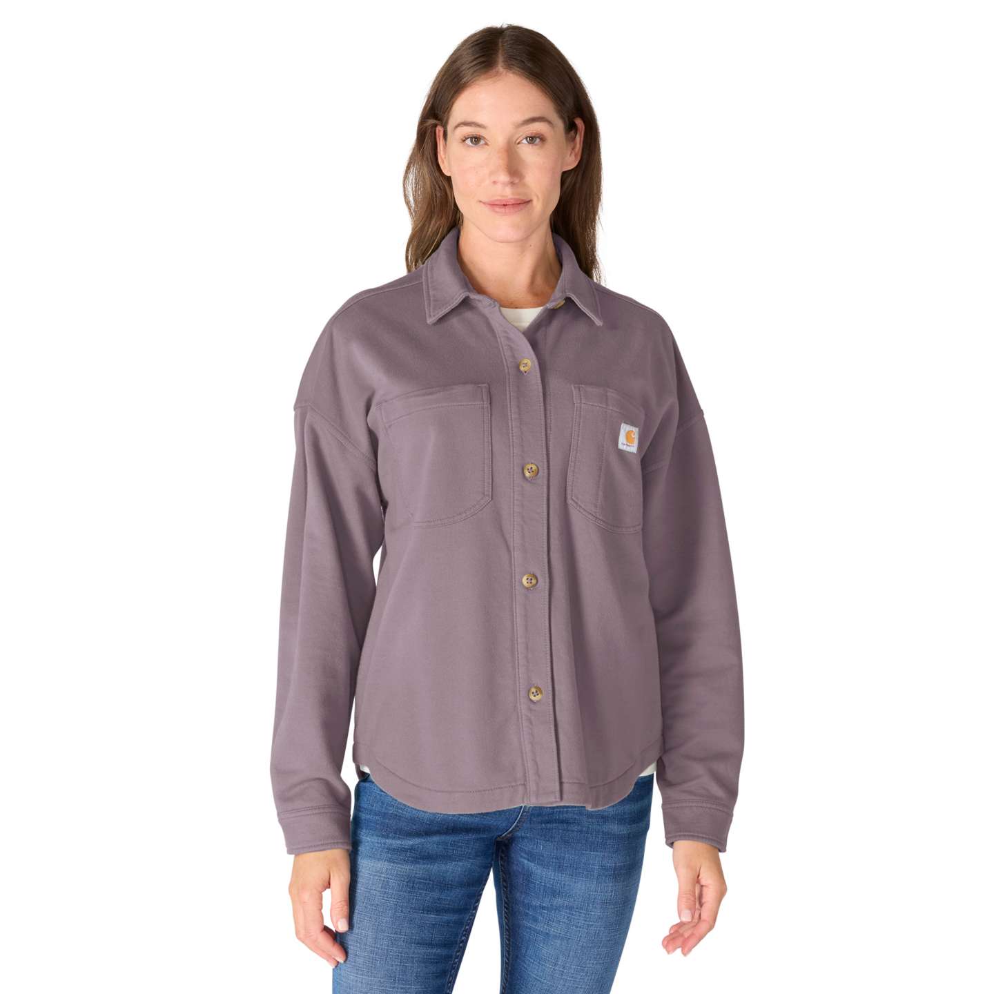 Женская рубашка Carhartt Durham Knit Overshirt, цвет: Пепельный ягодный — фото 1