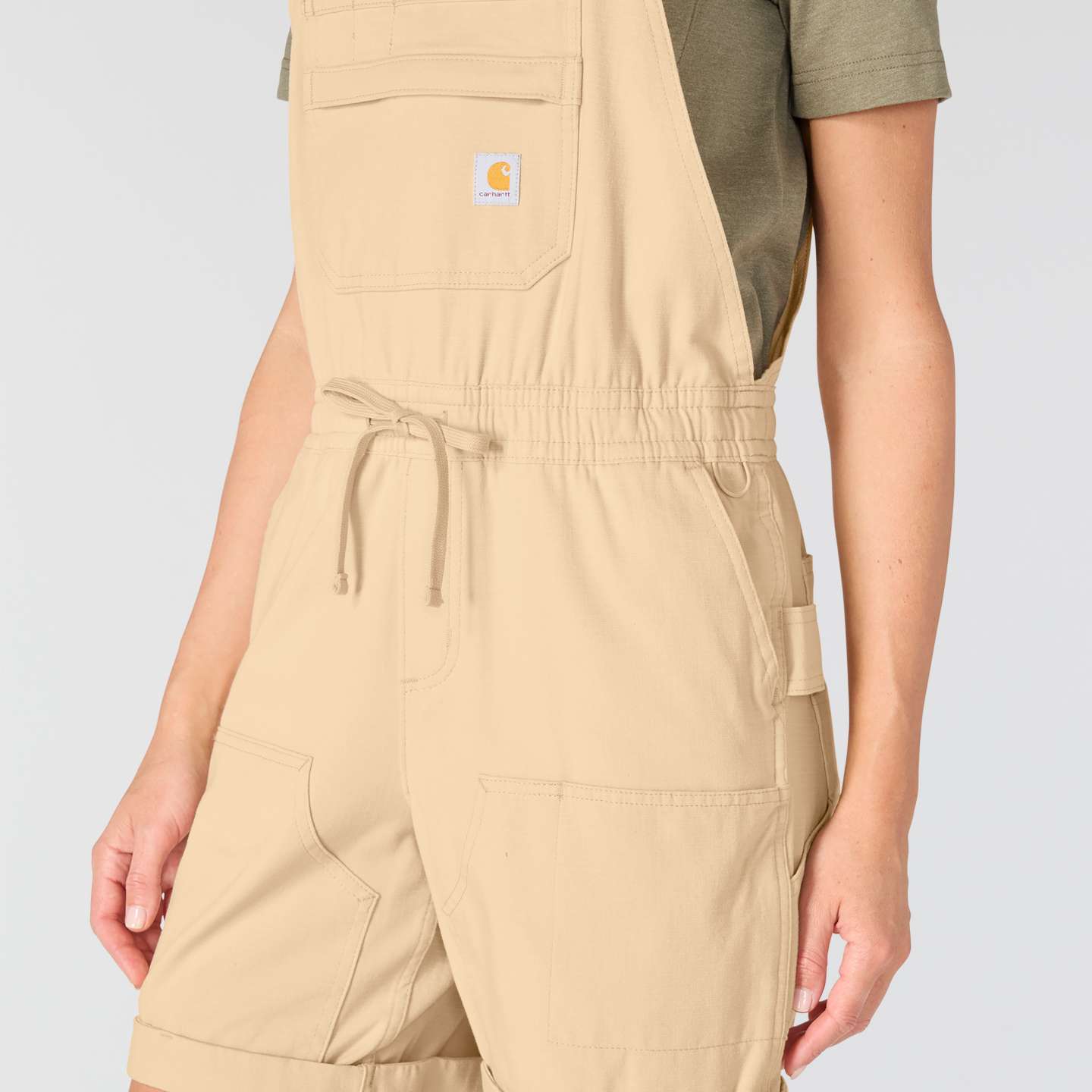 Женские комбинезоны Carhartt Force Ripstop Shortall, цвет: Бежевый — фото 4