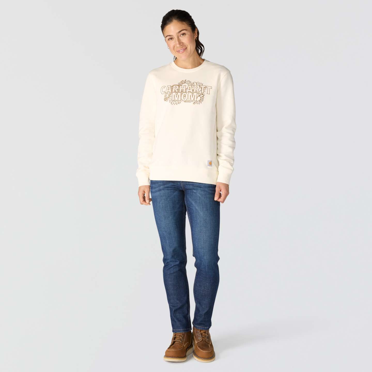 Женская толстовка Carhartt Sawyer Mothers Day Crewneck, цвет: Яичная скорлупа — фото 4