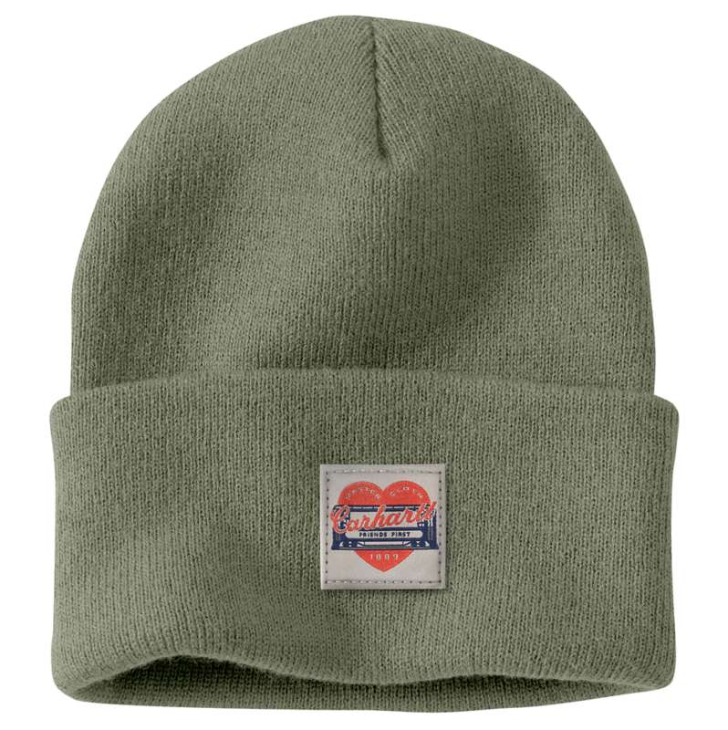 Carhartt  Avery Fern Women's Knit Heart Patch Beanie