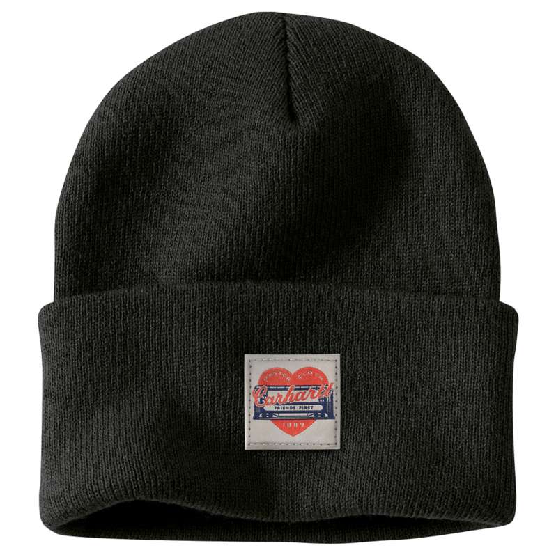 Carhartt  Black Women's Knit Heart Patch Beanie