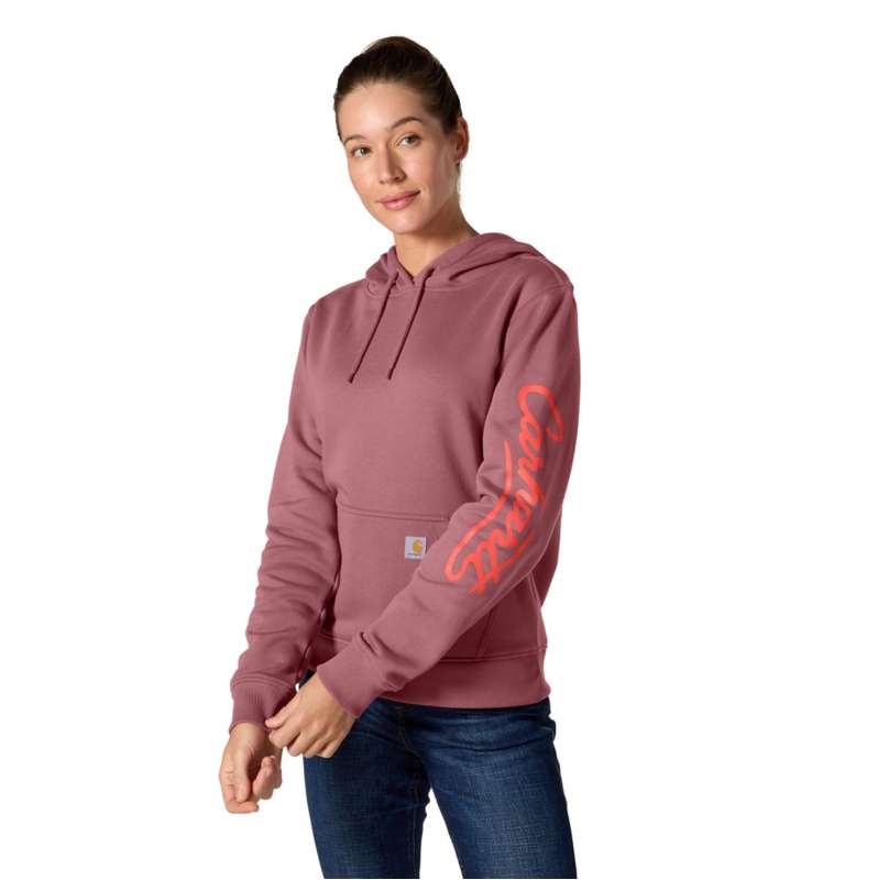 Carhartt  Dark Rose Tint Sawyer Script Logo Sweatshirt