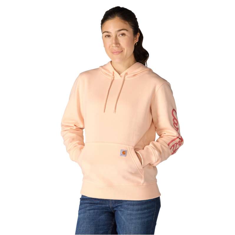 Carhartt  Light Coral Women's Sawyer Script Logo Sweatshirt