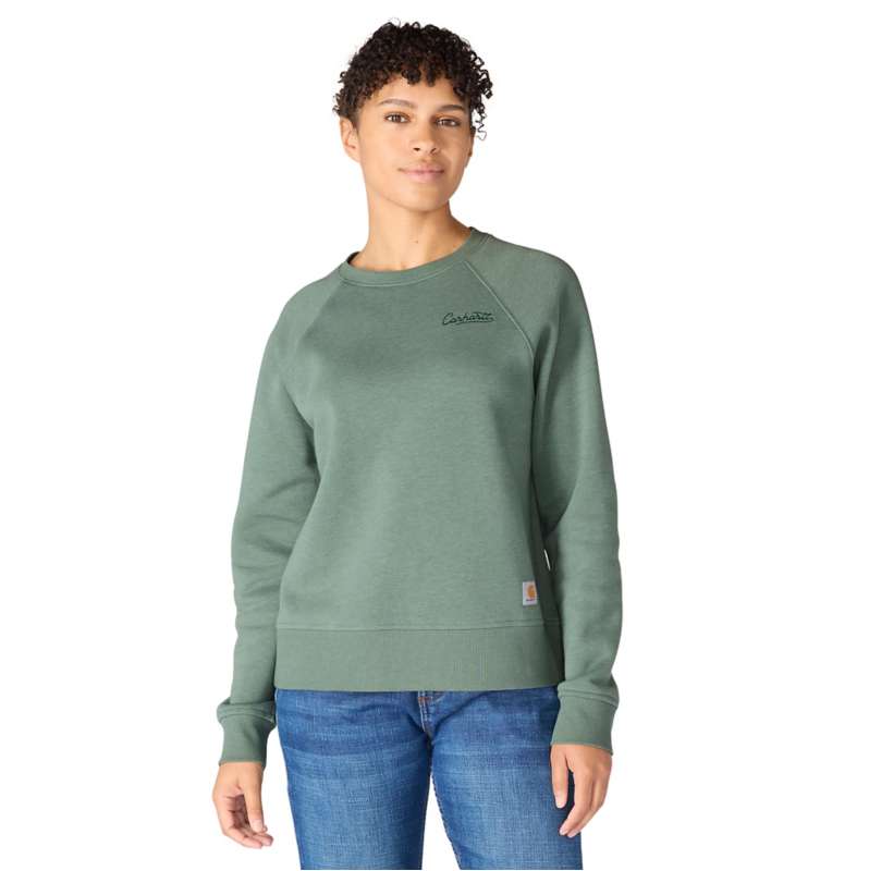 Carhartt  Green Slate Heather Women's Sawyer Crewneck Sweatshirt