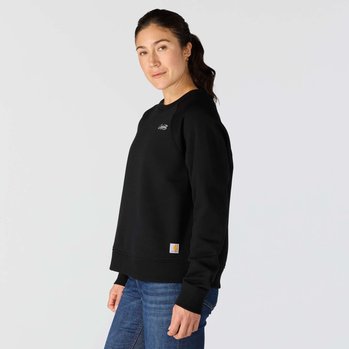 Женские толстовки Carhartt Sawyer Crewneck, цвет: Чёрный — фото 2