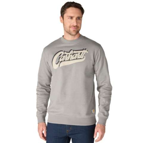 Мужской свитшот Carhartt Sawyer Script Crewneck, цвет: Пепельный меланжевый