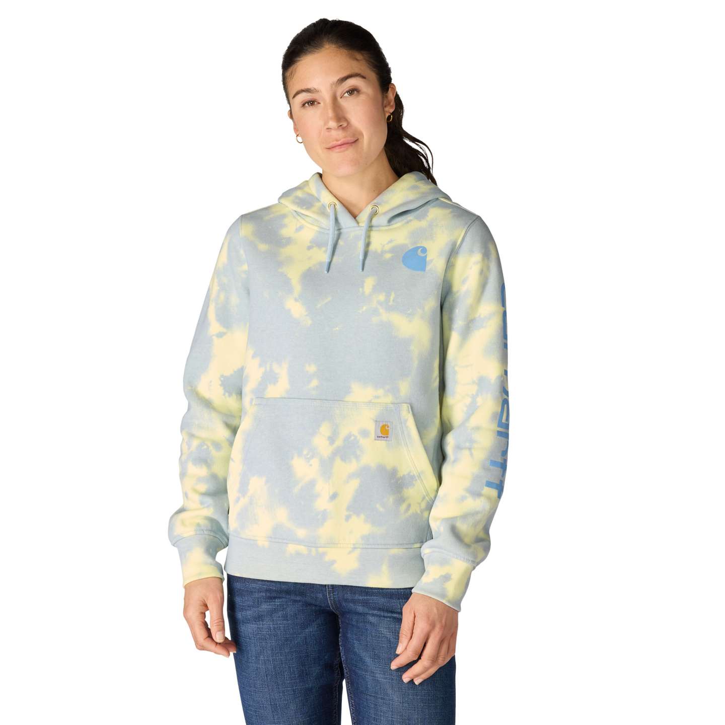 Женская толстовка Carhartt Marquette Printed, цвет: Синий камуфляжный — фото 1