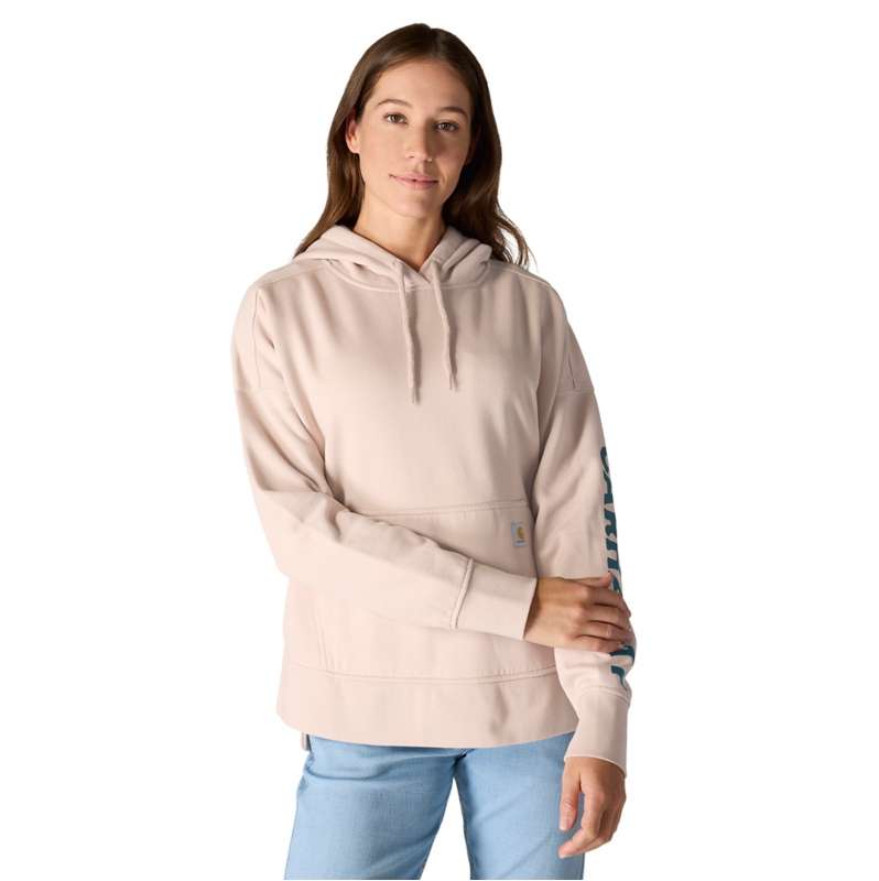 Carhartt  Light Taupe Heather Oversized-Fit Midweight Hooded Mountain Graphic Sweatshirt