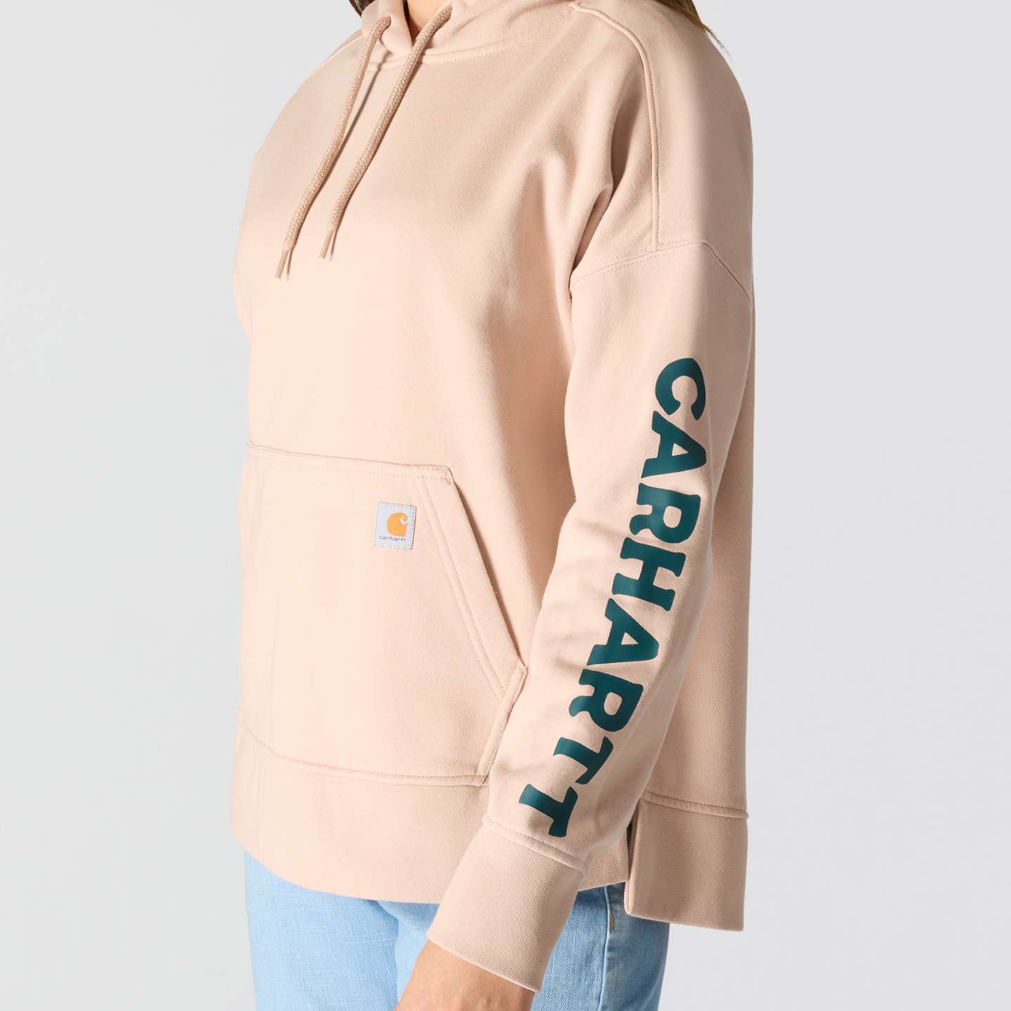 Женский свитшот Carhartt Oversized-Fit Midweight Hooded Mountain Graphic, цвет: Серо-коричневый меланжевый — фото 2