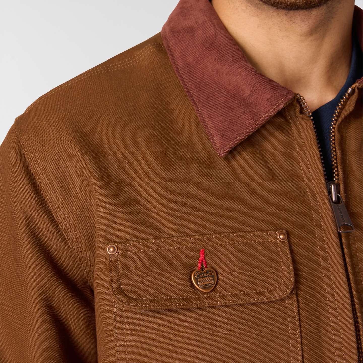 Мужская куртка Carhartt Crafted Series Duck Sherpa Lined Chore, цвет: Красный — фото 2