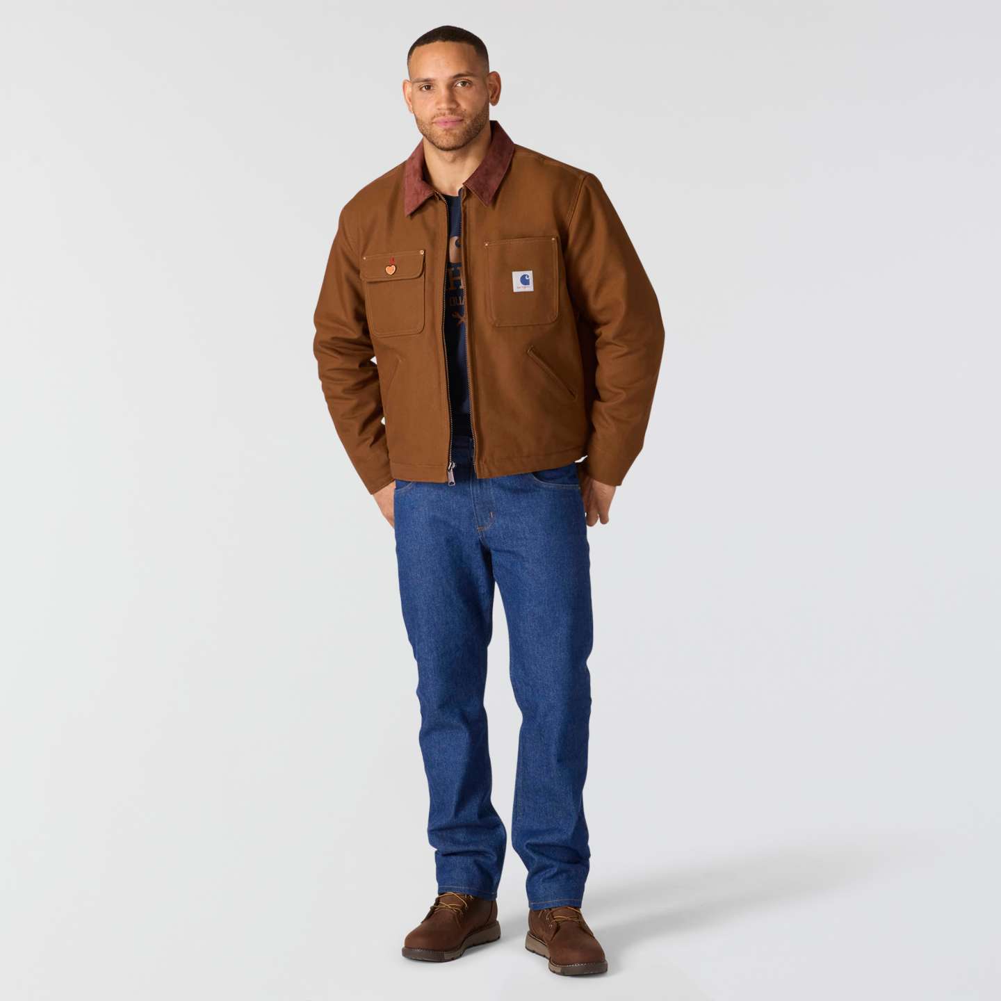 Мужская куртка Carhartt Crafted Series Duck Sherpa Lined Chore, цвет: Красный — фото 3
