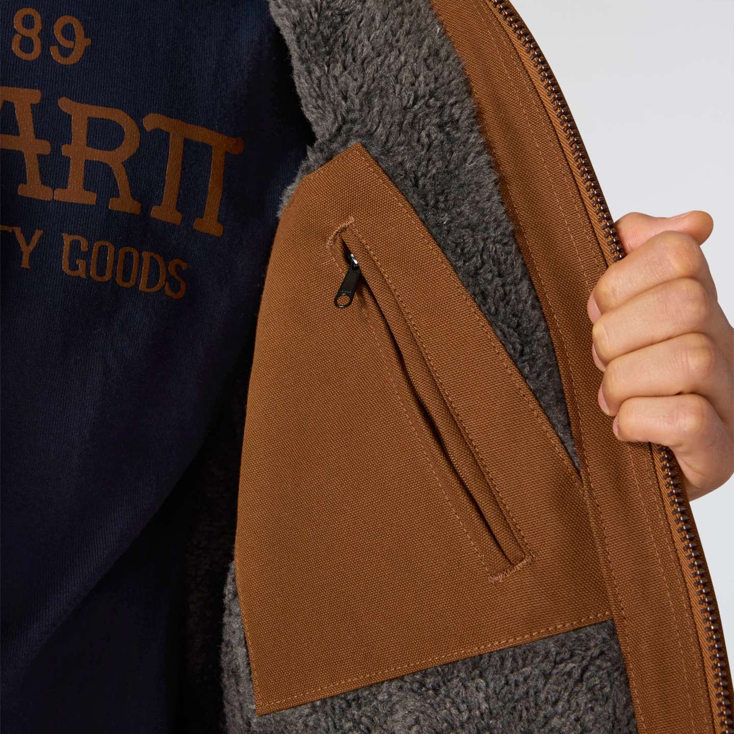 Мужская куртка Carhartt Crafted Series Duck Sherpa Lined Chore, цвет: Красный — фото 6