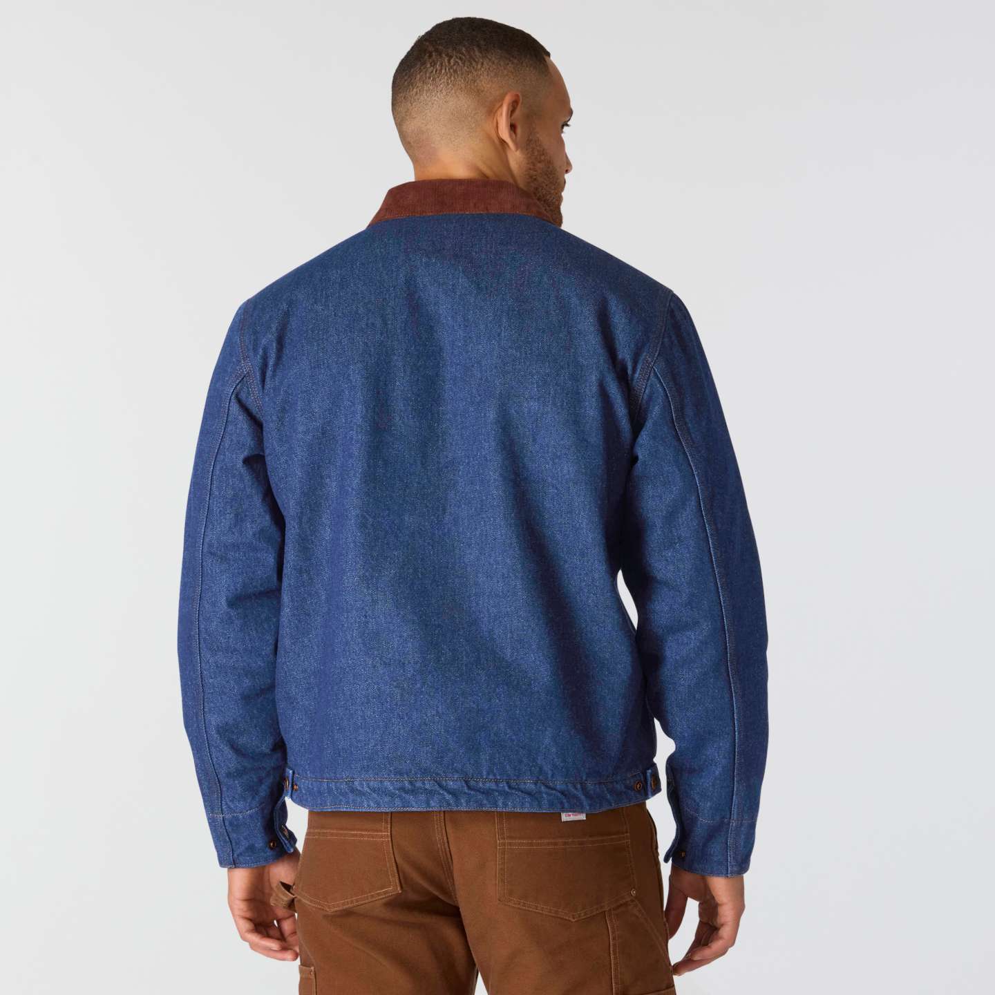 Мужская куртка Carhartt Crafted Series Denim Sherpa Lined Chore, цвет: Тёмный индиго — фото 4