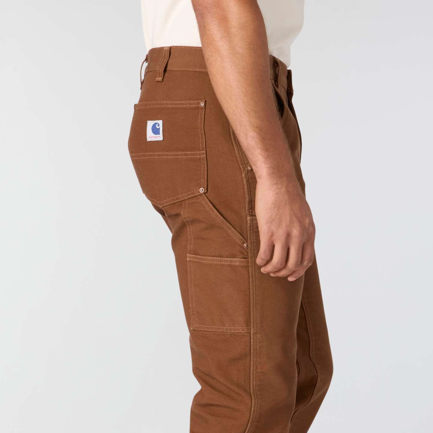 Мужские брюки Carhartt Crafted Series Loose Straight Duck Double-Front Dungaree, цвет: Красный — фото 4