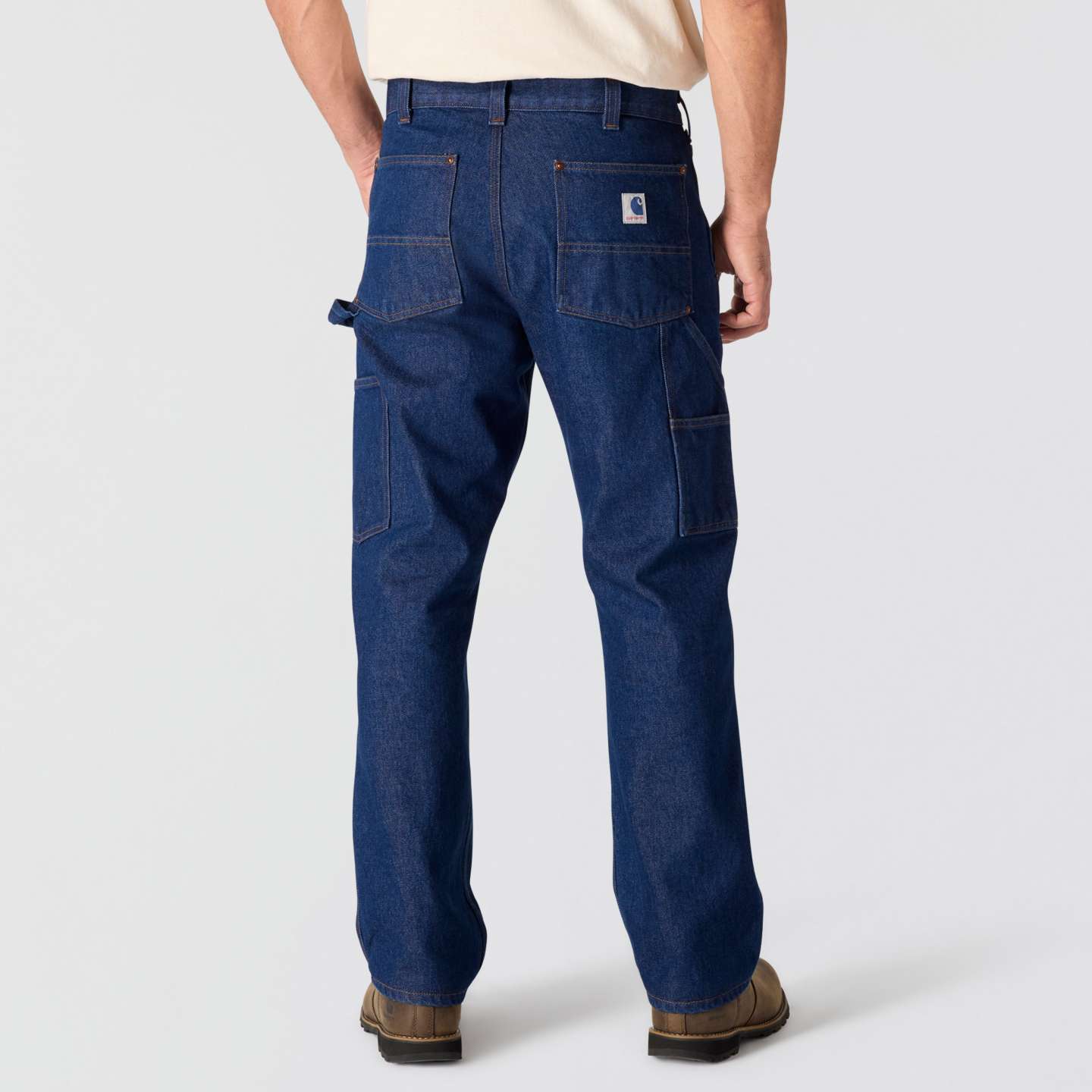 Мужские брюки Carhartt Crafted Series Loose Straight Double-Front Denim Dungaree, цвет: Тёмный индиго — фото 2