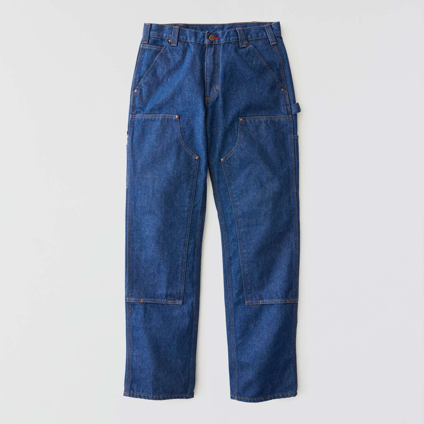 Мужские брюки Carhartt Crafted Series Loose Straight Double-Front Denim Dungaree, цвет: Тёмный индиго — фото 9