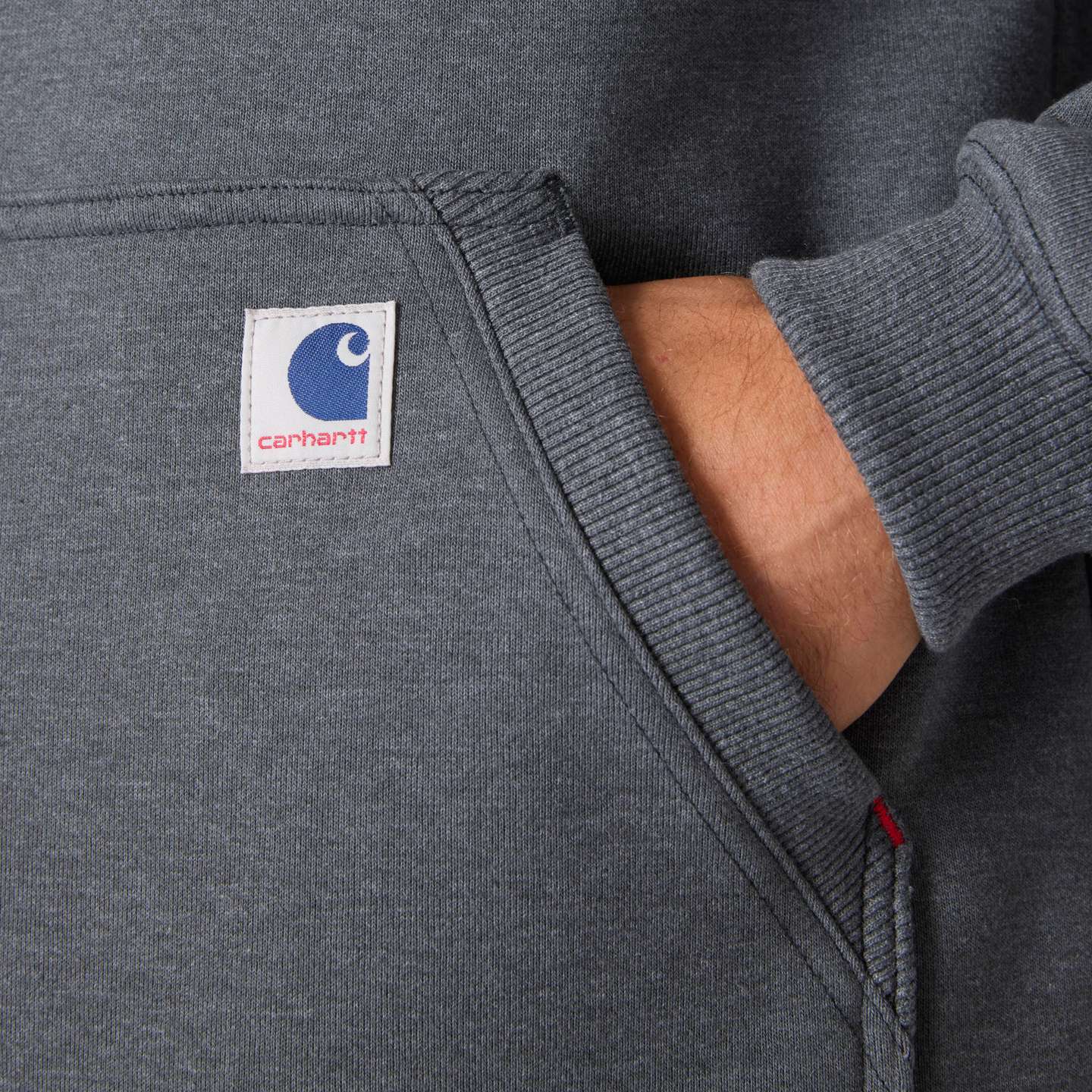 Мужское худи Carhartt Crafted Series Heavyweight Fleece, цвет: Карбоновый меланжевый — фото 7