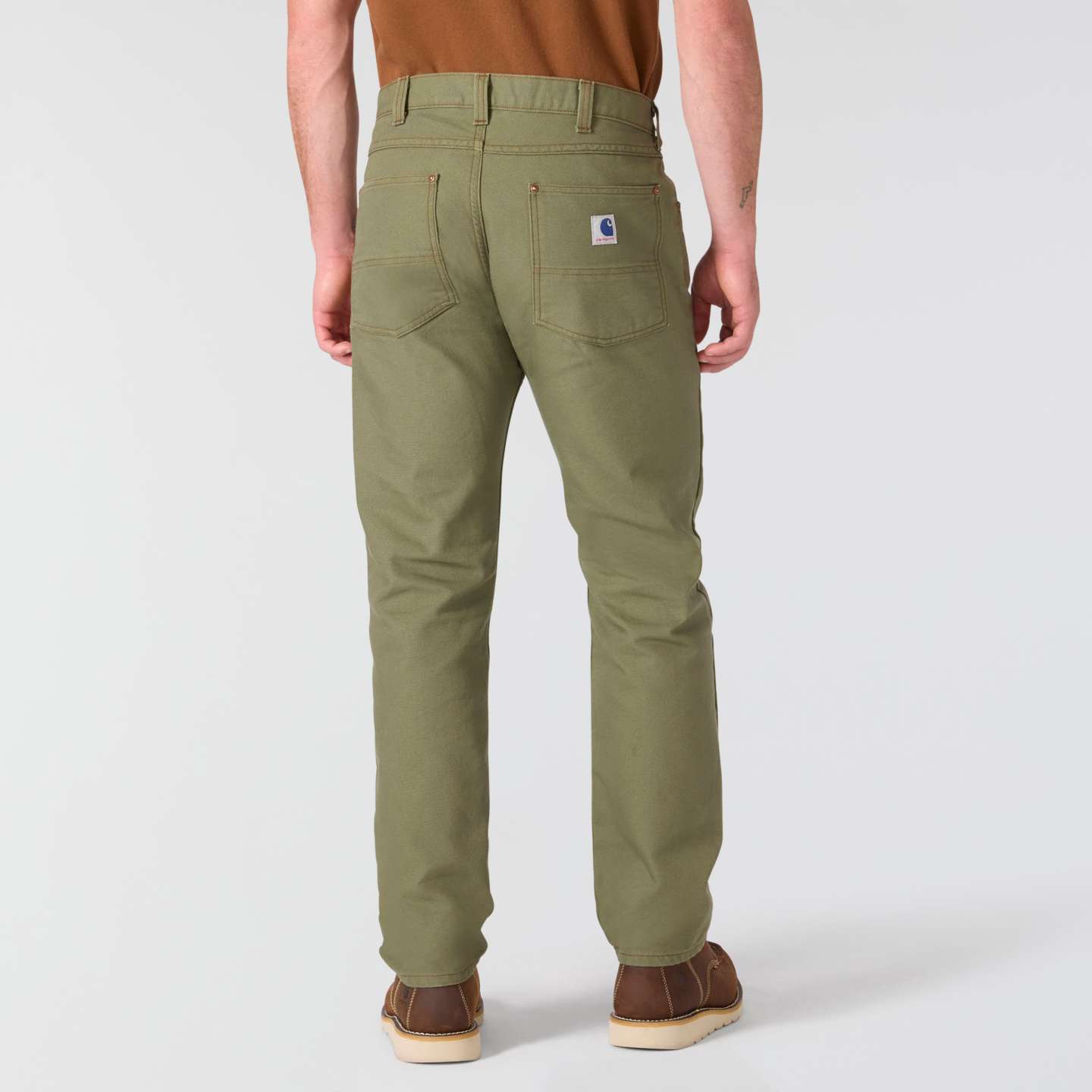 Мужские брюки Carhartt Crafted Series Relaxed Straight Duck, цвет: Армейский зелёный — фото 2