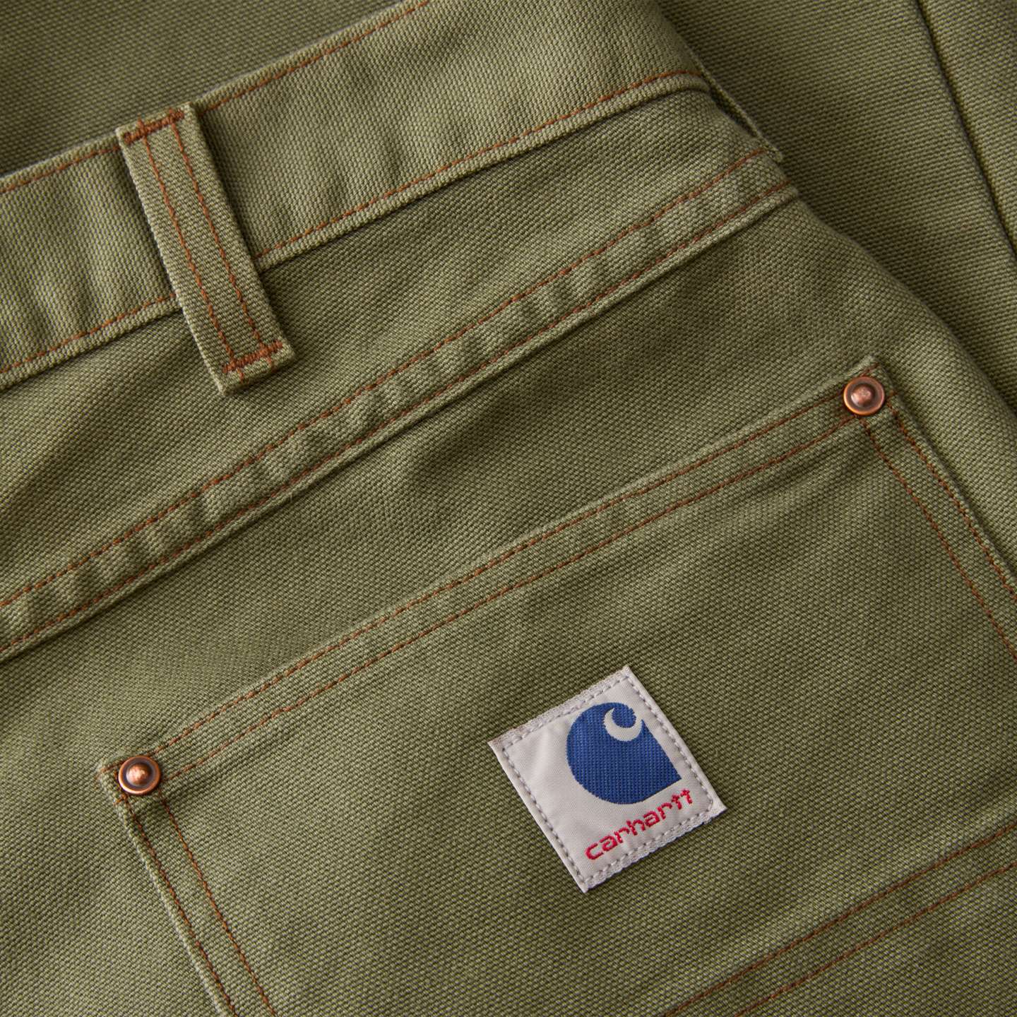 Мужские брюки Carhartt Crafted Series Relaxed Straight Duck, цвет: Армейский зелёный — фото 7