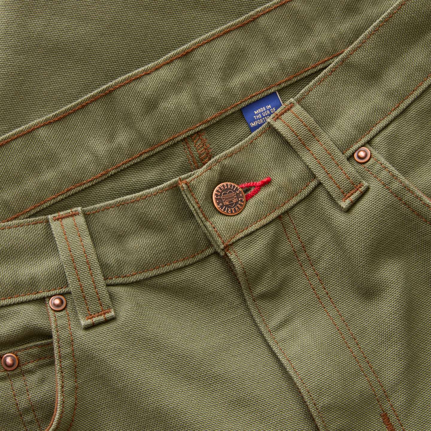 Мужские брюки Carhartt Crafted Series Relaxed Straight Duck, цвет: Армейский зелёный — фото 6