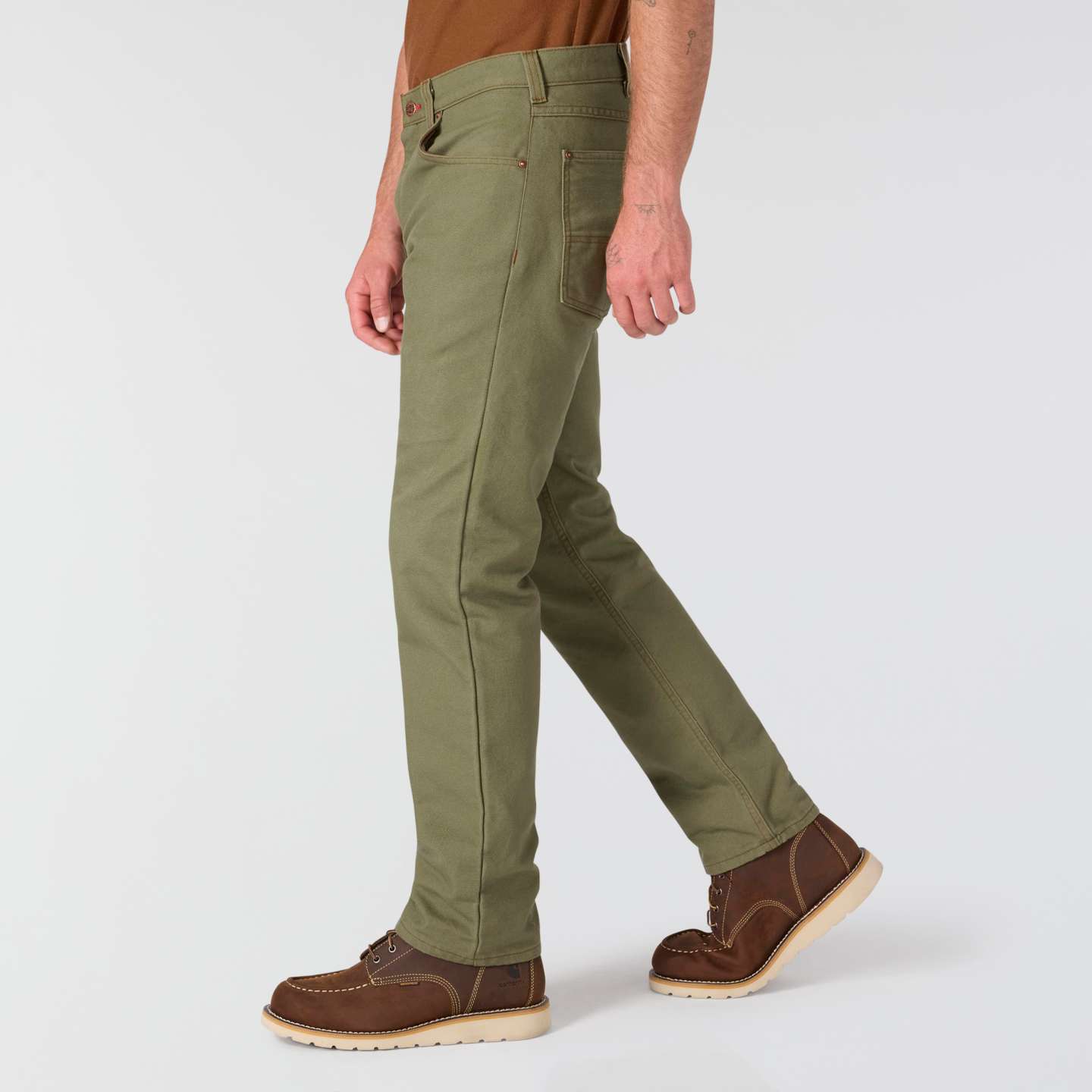 Мужские брюки Carhartt Crafted Series Relaxed Straight Duck, цвет: Армейский зелёный — фото 4